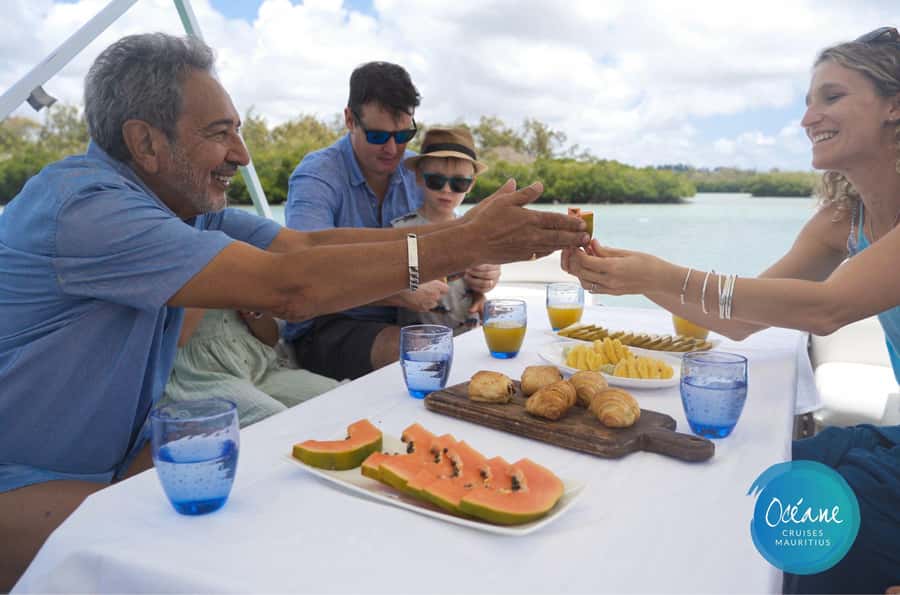 5 Islands Tour: New OCÉANE Private Pontoon Boat cruise - Ile aux Fouquets Lighthouse and lunch on board