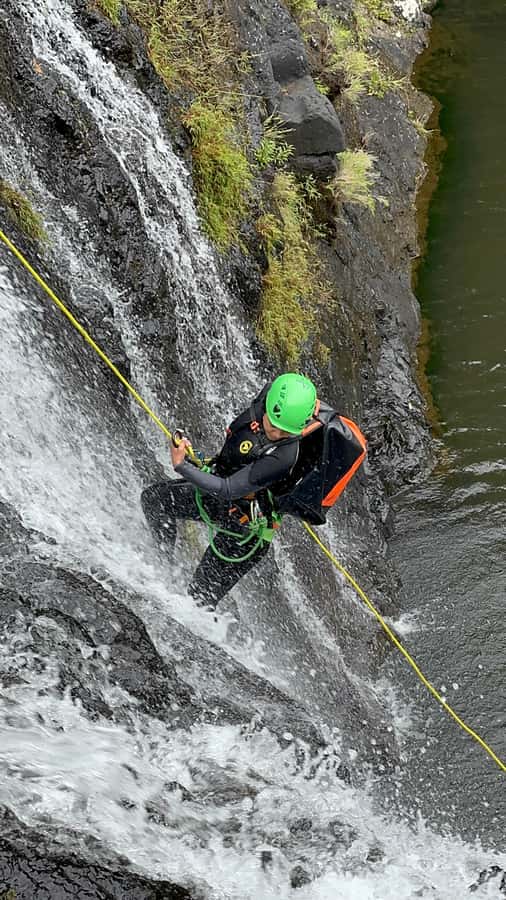 Abseiling/Canyoning - Getting fitted with ropes, wetsuits, and safety gear