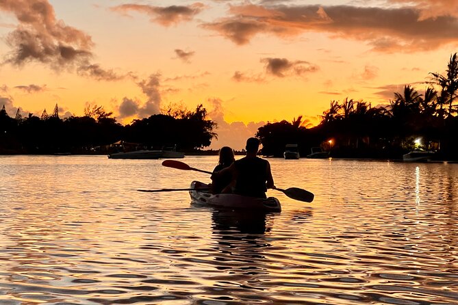 Guided Sunset Kayak Tour in Mauritius - Paddling north into the river