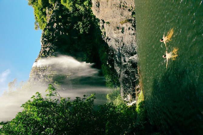 Hiking Sept Cascades (Tamarind Falls) - Half Day - Swimming beneath the cascades
