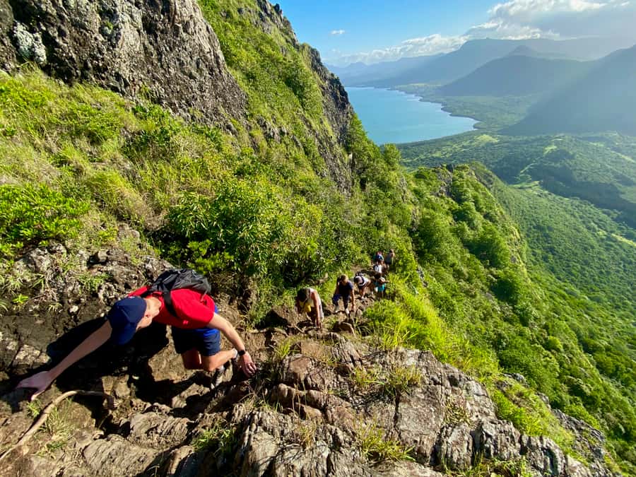 Mauritius: Le Morne Mountain UNESCO Eco Hike - The first safety check comes at 340 meters