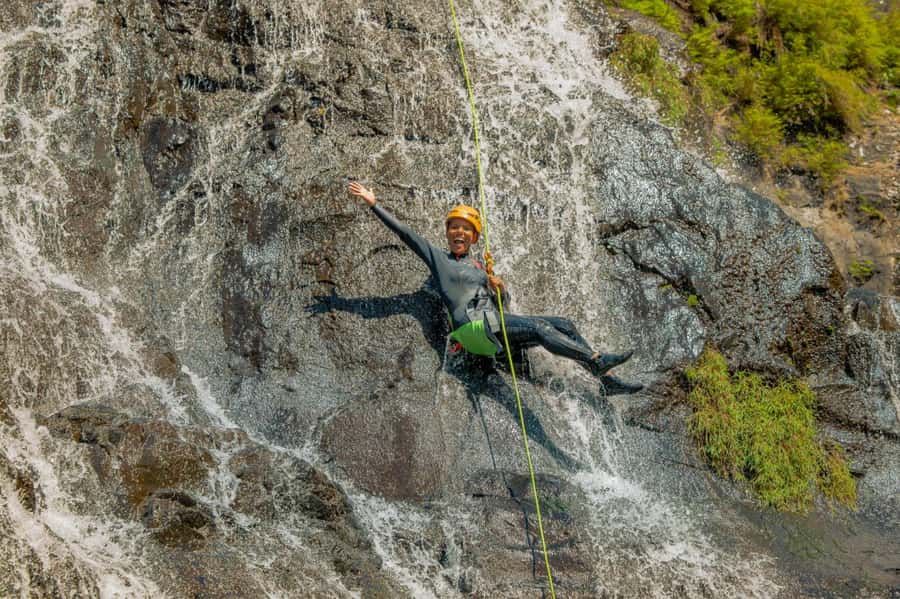 Mauritius: Tamarind Falls Canyoning Adventure - Tamarind Falls from the inside