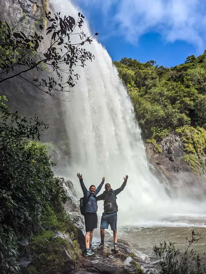 Mauritius: The Iconic Waterfalls hike + Mauritian picnic - Swimming beneath the cascades