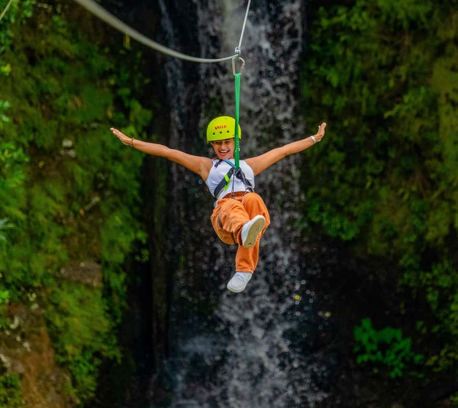 Mauritius: Vallé Advenature Park: Waterfall Zipline - The scenery is the real payoff