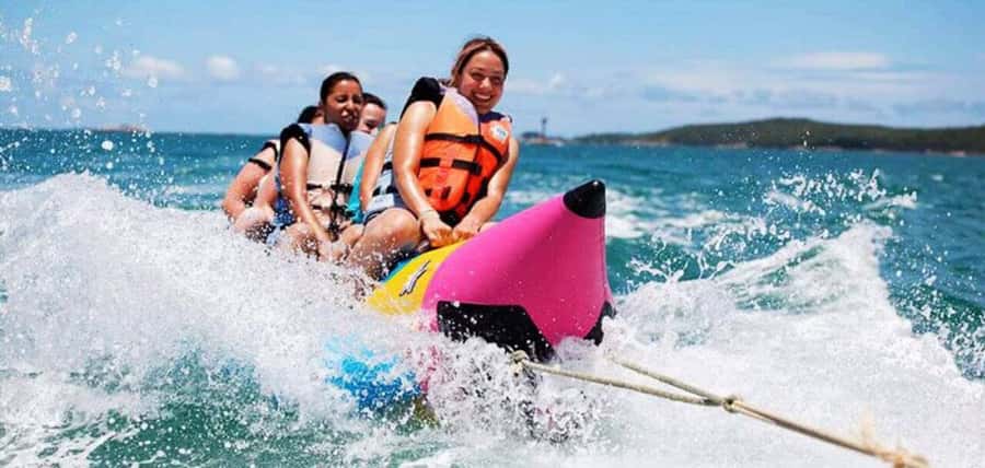 Mauritius: Watersport Adventure Day with Lunch and Pickup - Parasailing above the lagoon