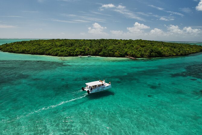 SouthEast Lagoon Discovery on shared basis on a Power Catamaran - Leaving Pointe Jerome for the lagoon